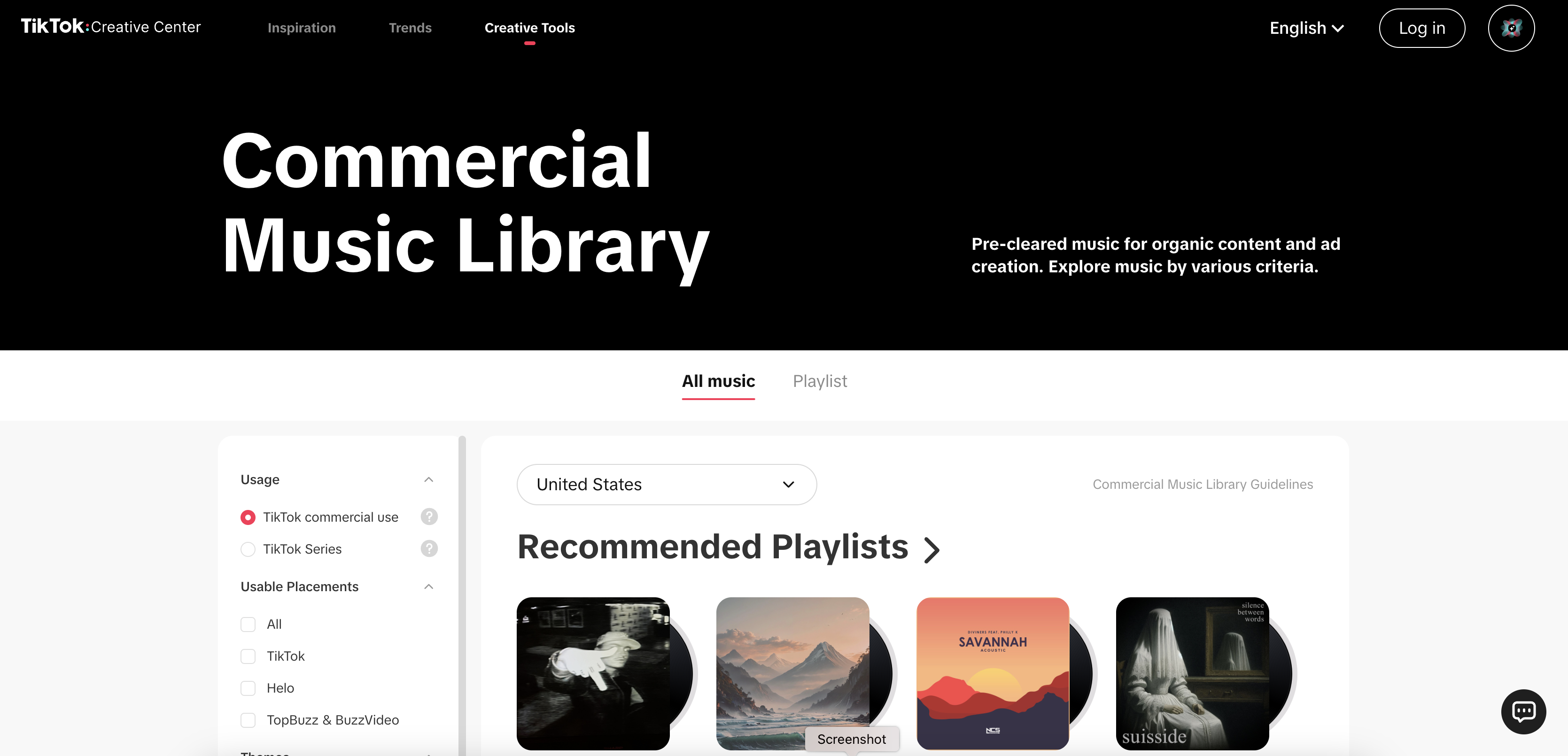 TikTok Commercial Music Library